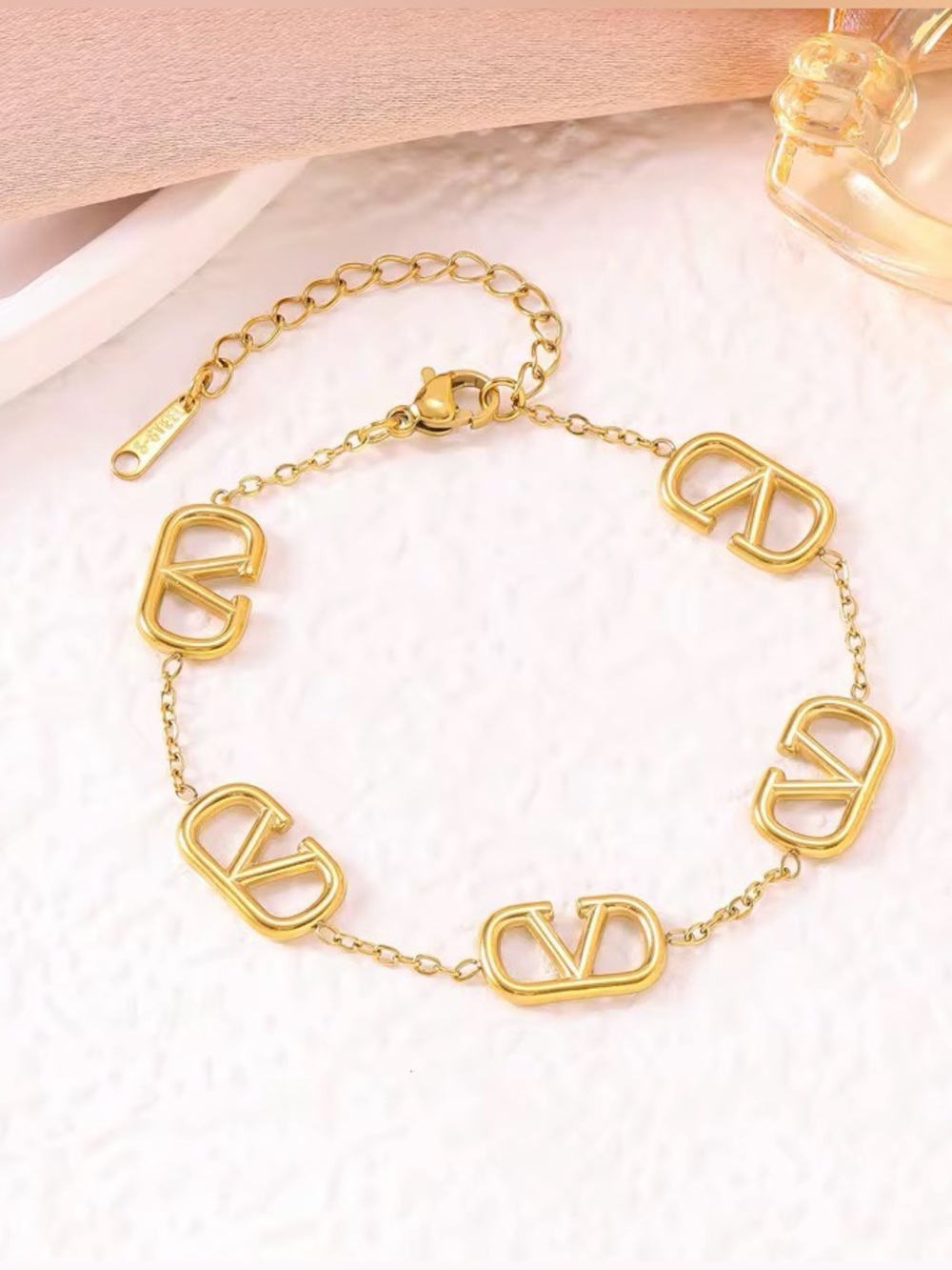 Fashion Jewelry Gold
Link Bracelet with Chain